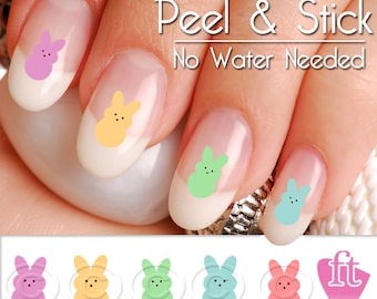 Easter Bunny Peeps Candy Nail Art Decal Sticker Set EST904 Perfect Gift