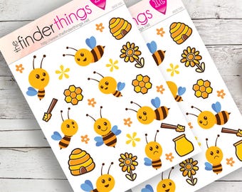Bee Dog Panda Owl Animal Pet Stickers Precut Sticker Sheets (2x) Perfect for Scrapbooks, Planners, Journals, DIY Crafts & Gifts!