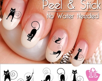 Black Cat Halloween Trick or Treat Pumpkin Nail Art Decal Sticker Set CAT116, CAT903, CAT904, HAL104 Perfect Gift