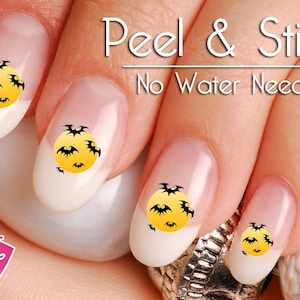 Halloween Bats and Full Moon Nail Art Decal Sticker Set HAL103 Perfect Gift