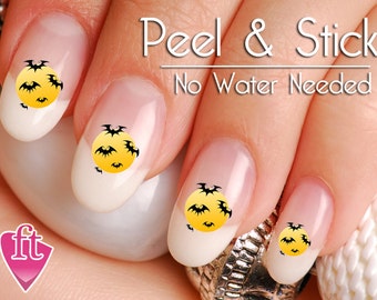 Halloween vleermuizen en volle maan nail art sticker sticker set HAL103 perfect cadeau