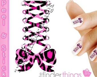 Corset Ribbon Leopard Print Tiger Stripe Nail Art Decals Stickers COR102-COR108 Perfect Gift