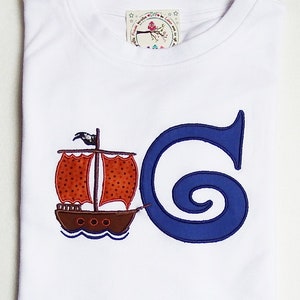 Birthday Shirt &quot;Pirate Ship 6&quot; long-sleeved shirt