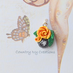Rose Pendant, Real Snowflake, Preserved Snowflake, Unique Jewelry, rose 2012