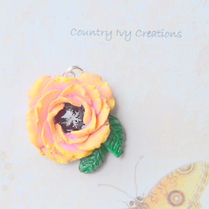 Rose Pendant, Real Snowflake, Preserved Snowflake, Unique Jewelry, rose 2012