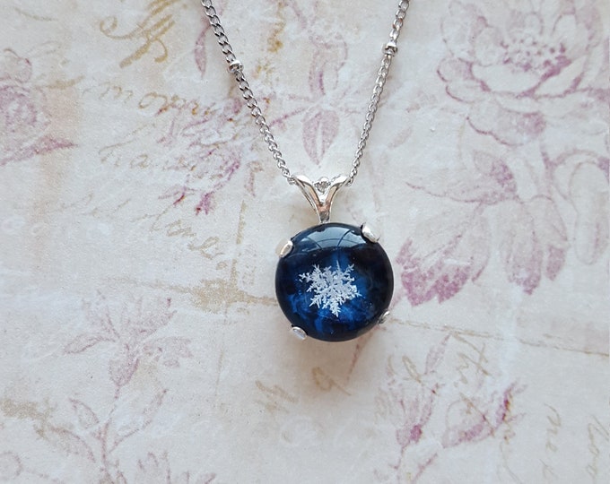 Real Snowflake, Sterling Silver Snowflake Necklace, 925 Snowflake