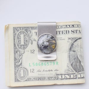 real snowflake, money clip, preserved snowflake, captured snowflake, unique money clip, gift fro him