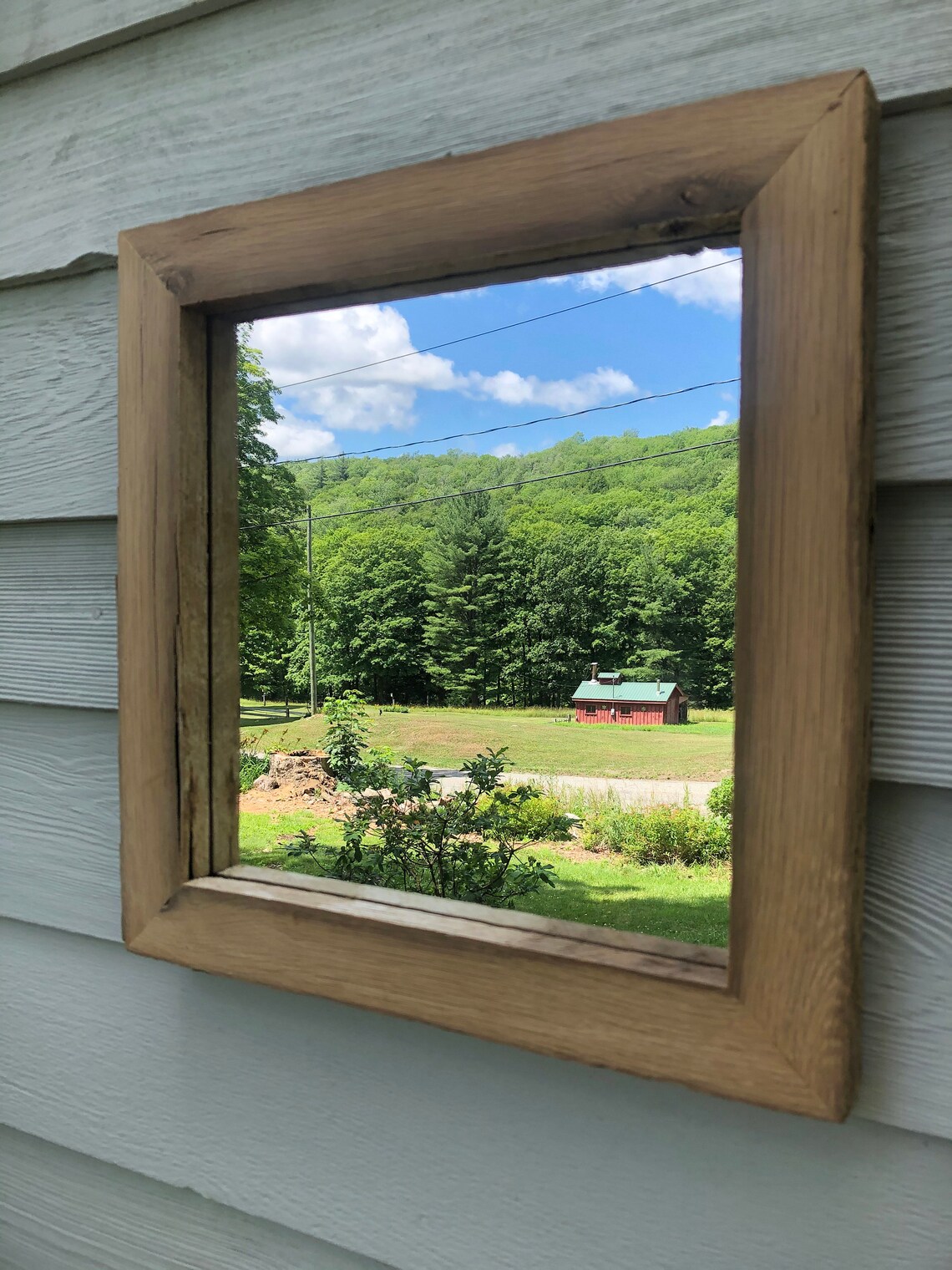 Reclaimed Wood White Oak Mirror Frame Rustic Home Decor Etsy