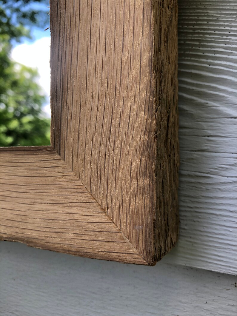 Reclaimed Wood White Oak Mirror Frame Rustic Home Decor Etsy