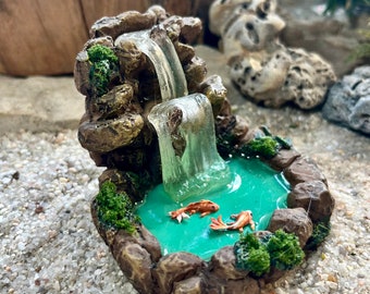 Miniature Fairy Garden Waterfall, Dollhouse Waterfall, Zen Garden waterfall, HO Train Scenery, Cake Topper