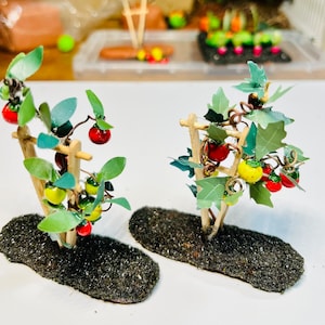 Miniature1:12 Scale Garden Tomato Plant, Dollhouse Tomato Plant, Fairy Garden Tomato Plant