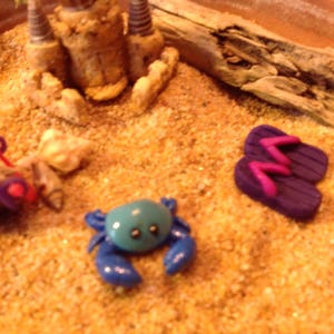 OOAK Miniature Crabs, Fairy Garden Accessory, Terrarium Accessory, Diorama Accessory, Miniature Beach Decor Accessory image 3