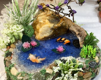 Set of 3 Tiny Miniature Koi Fish, Fairy Pond Koi Fish, Diorama Koi Fish, Terrarium Pond Koi Fish