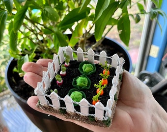 Miniature Vegetable Garden: Dollhouse Fairy Gnome Garden Decor