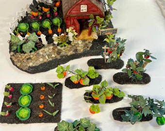 Miniature Fairy Garden Dollhouse Vegetables, Miniature Vegetable Plants, Miniature Vegetable Garden