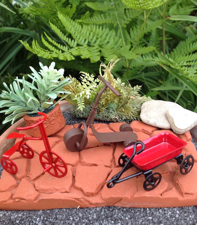 Miniature Toys Fairy Garden Accessory Miniature Wagon Etsy