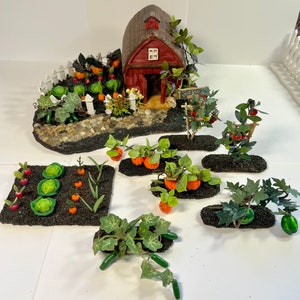Miniature Vegetable Garden: Pumpkin, Watermelon, Cucumber Plants