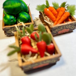 Miniature Vegetable Crates: Handmade Carrots, Beets, Pumpkins