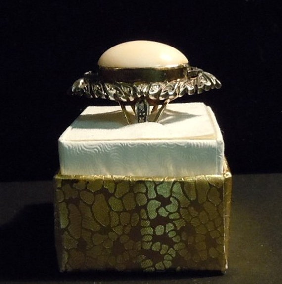 Angel Skin Coral 14K Diamond & Silver Ring UNIQUE… - image 4
