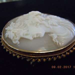 Carved Cameo High Relief Antique Bacchante Amazing Detail RARE 10K image 3