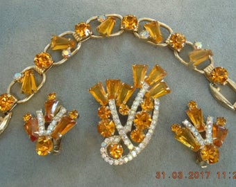 JULIANA Keystone Set - mint - bracelet - brooch & earrings
