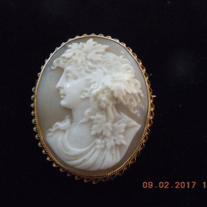 Carved Cameo High Relief Antique Bacchante Amazing Detail RARE 10K image 2