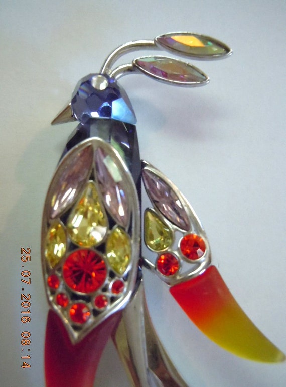 Swarovski Brooch Bird of Pardise Pin Multi Color C