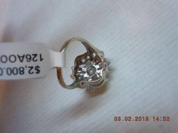 14K White Gold Swirl Diamond Vintage Ring - Stunn… - image 6
