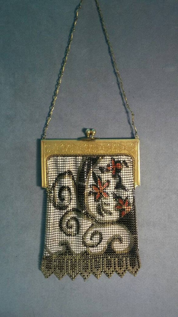 Art Deco Metal Mesh Handbag Purse Antique Bohemian