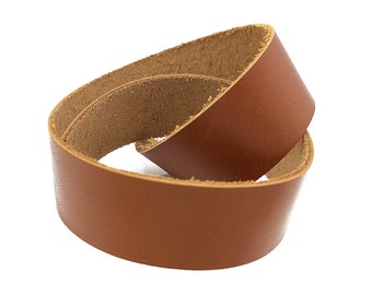 Bracelet en cuir, coupe brute en cuir véritable, simple face, marron, 25 mm (1 pouce) (108 pouces)