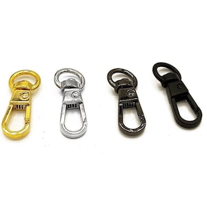 Set of 4 Swivel Trigger Snap Hooks. Gold Swivel Trigger Snap Hooks. Silver  Swivel Hooks. Crochet Bag Supplies. Handbag Hardware 