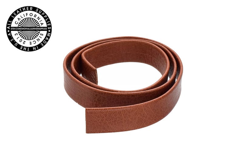 Brown Orange Double Fold Flat Leather Strap 13 mm 1/2 inch 3 yards1165 image 1