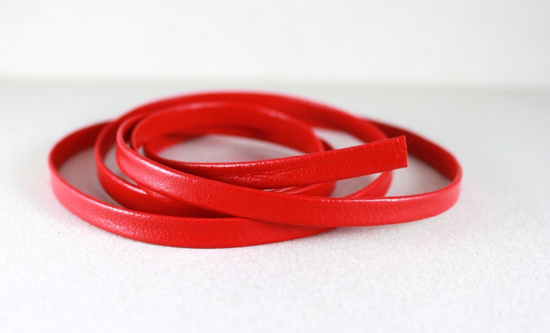 1161W Bright Red Double Fold Flat Leather Strap 6mm 14 inch 20 yards WHOLESALE 6 weeks processing time