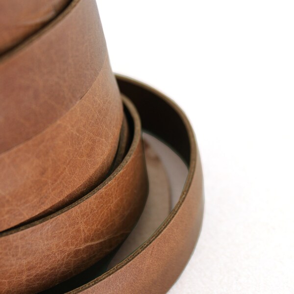 Genuine Brown Leather Strap, Bag Strap, 25 mm (1 inch) WHOLESALE 25 YARDS (1311W)