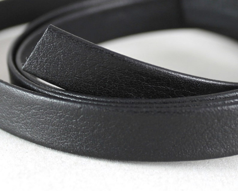 Black Double Fold Flat Leather Strap 12mm 1/2 Inch 3 Yards - Etsy