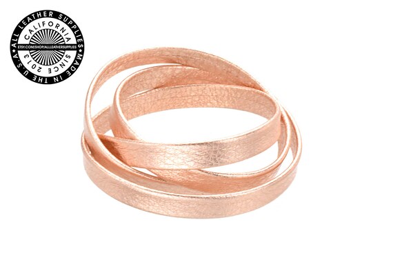 50 Feet CleverDelights 1//4 Genuine Leather Flat Cord Brown 6mm Cowhide Leather Strap