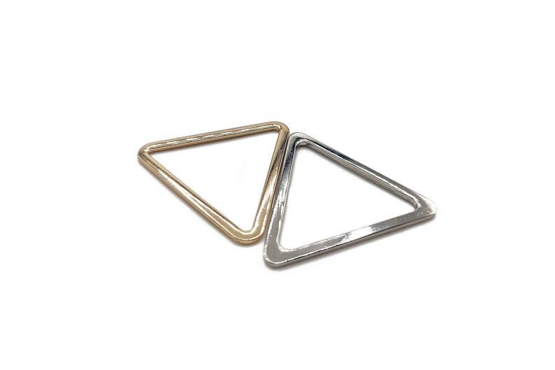 Metal Flat Triangle Loops for Leather working, Dozen Triangles per Pack 12 image 1