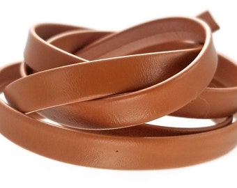 Maple Brown Double Folded Flat Leather Strap 10mm (3/8" inch) 3 yard (108" inch) (1901)