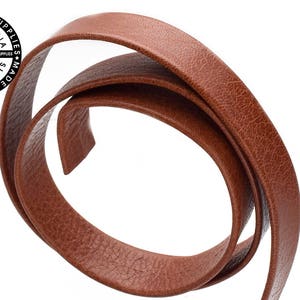 Brown Orange Double Fold Flat Leather Strap 13 mm 1/2 inch 3 yards1165 image 3