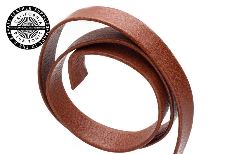 Brown Orange Double Fold Flat Leather Strap 13 mm 1/2 inch 3 yards1165 image 3