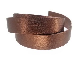 Metallic Copper Double Fold Flat Leather Strap 20mm (3/4 inch) 3 yards (108" inches) (1914)