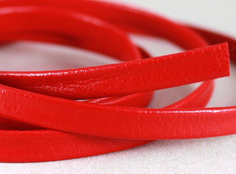 1161W Bright Red Double Fold Flat Leather Strap 6mm 14 inch 20 yards WHOLESALE 6 weeks processing time