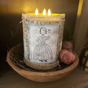 Primitive Folk Art  Flameless Candle