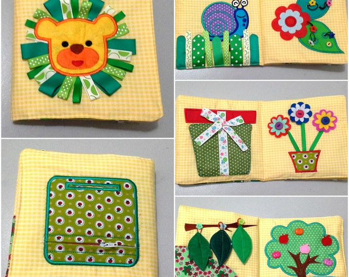 Green Busy Book Baby Activity Book Toddler Cloth Book Etsy