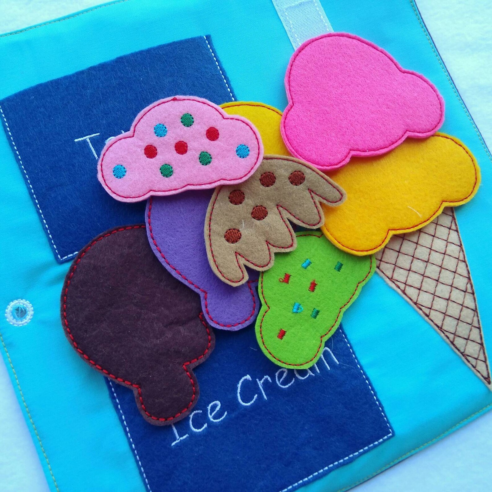 Ice Cream Quiet Book Page Ice Cream Topping Busy Book Etsy