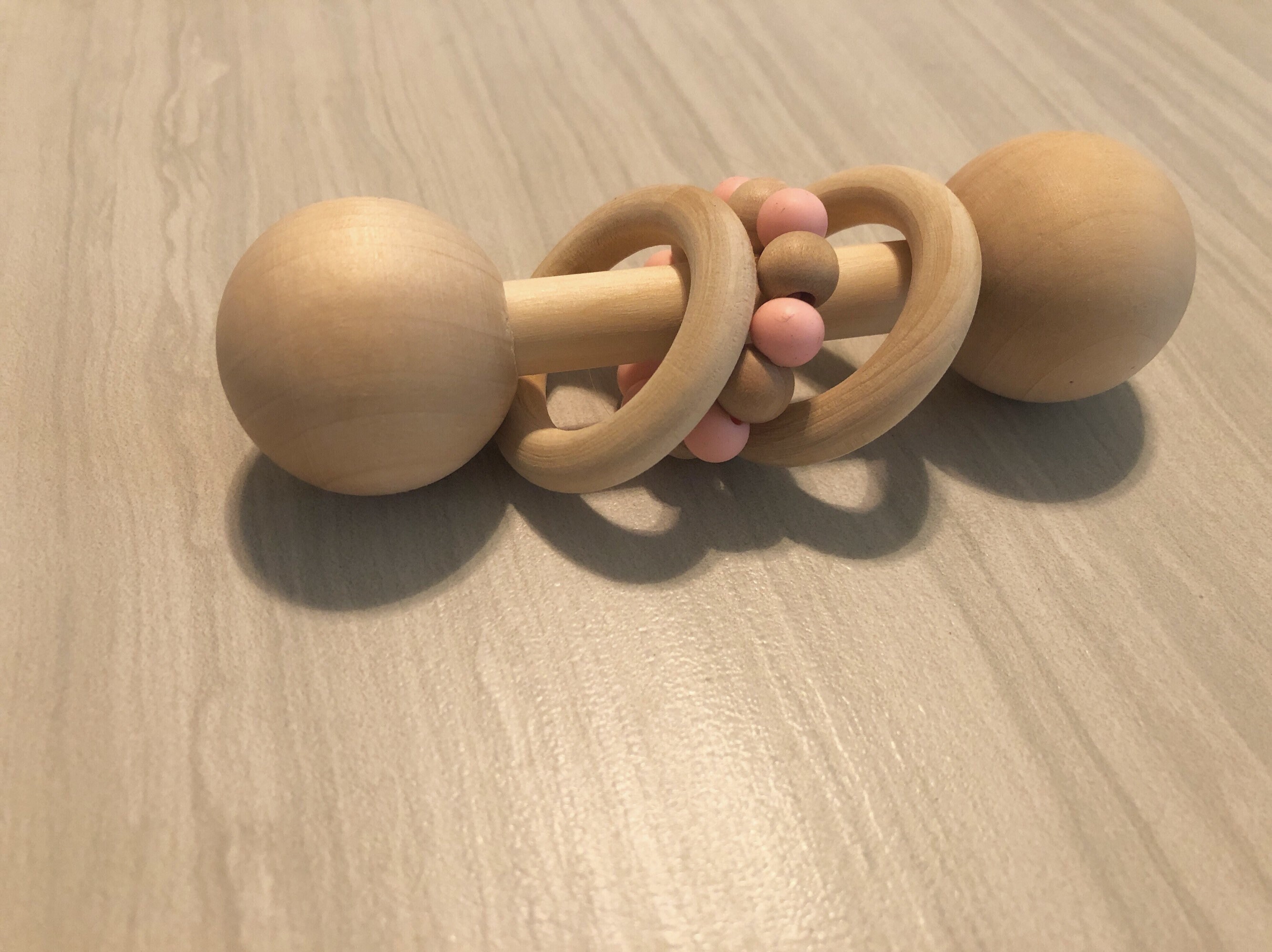 wooden baby rattle