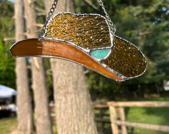 Handmade Stained Glass Cowboy Hat