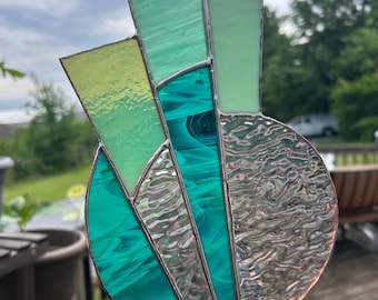 Abstract Stained Glass Suncatcher