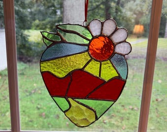 Wildflower Sunset Stained Glass Suncatcher