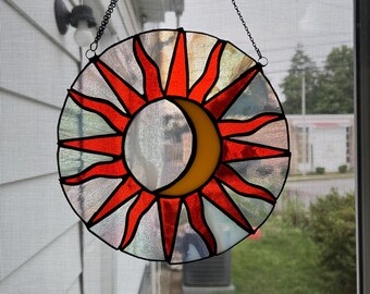 Sun & Moon Stained Glass Suncatcher